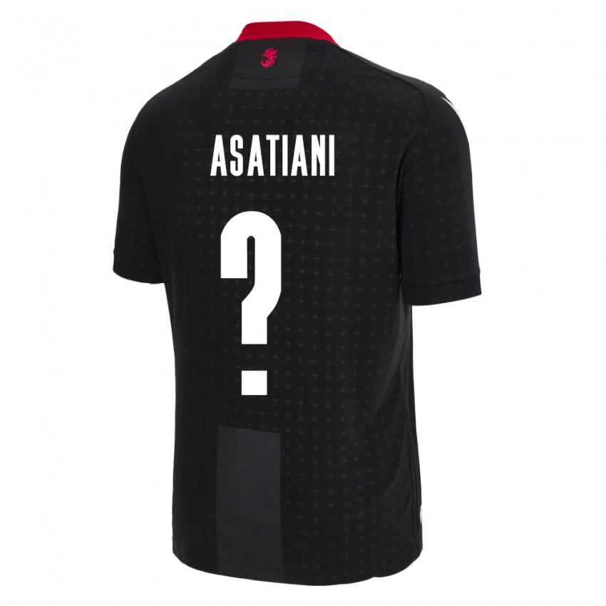 Hombre Camiseta Georgia Davit Asatiani #0 Negro 2ª Equipación 24-26 La Camisa México