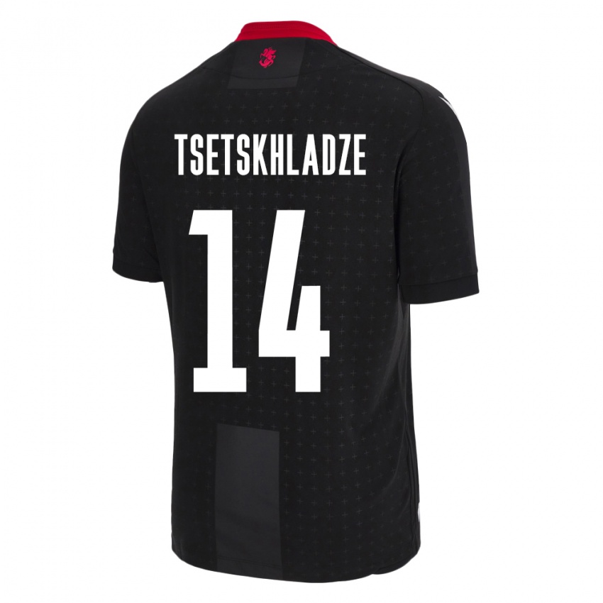 Hombre Camiseta Georgia Nikoloz Tsetskhladze #14 Negro 2ª Equipación 24-26 La Camisa México