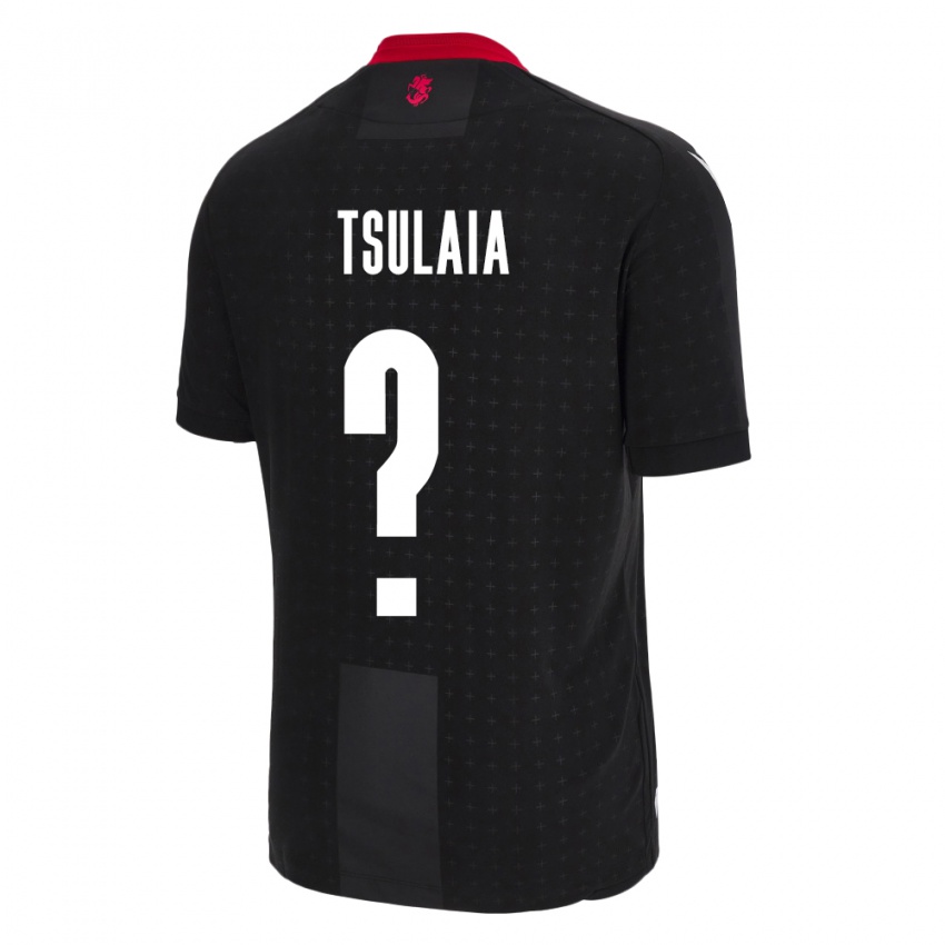 Hombre Camiseta Georgia Luka Tsulaia #0 Negro 2ª Equipación 24-26 La Camisa México