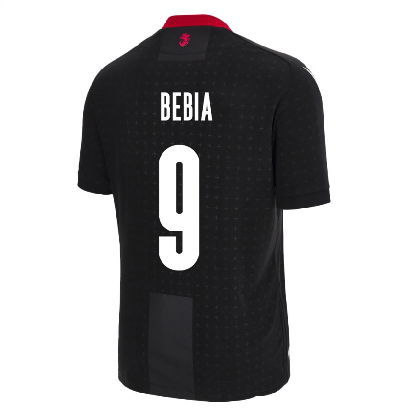 Hombre Camiseta Georgia Maiko Bebia #9 Negro 2ª Equipación 24-26 La Camisa México