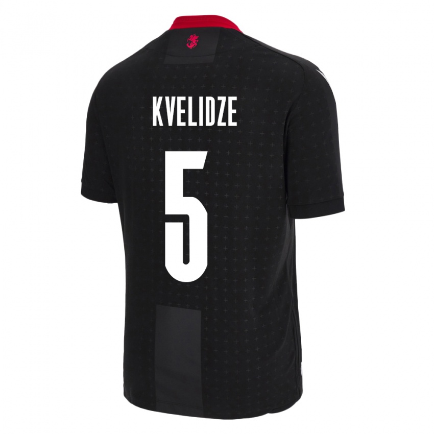 Hombre Camiseta Georgia Tamar Kvelidze #5 Negro 2ª Equipación 24-26 La Camisa México