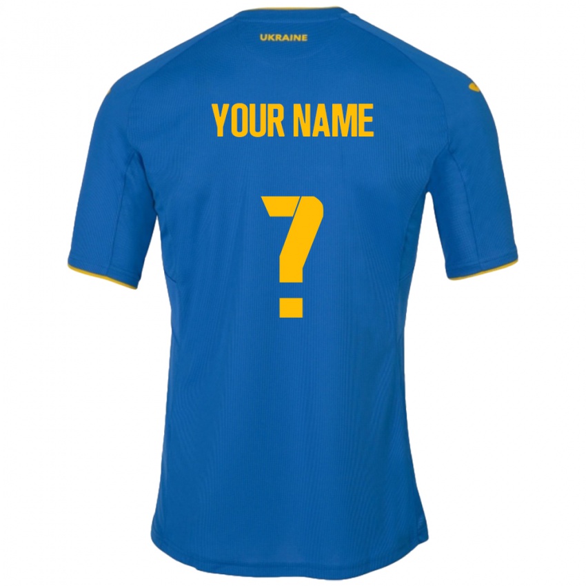 Hombre Camiseta Ucrania Su Nombre #0 Azul 2ª Equipación 24-26 La Camisa México