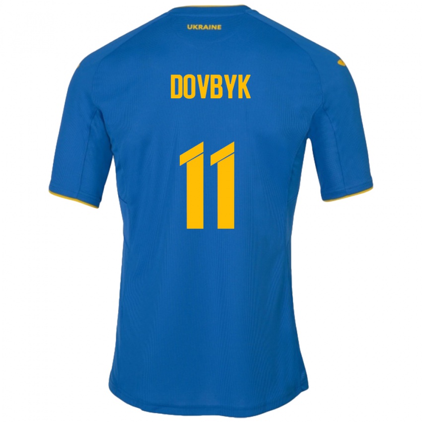 Hombre Camiseta Ucrania Artem Dovbyk #11 Azul 2ª Equipación 24-26 La Camisa México