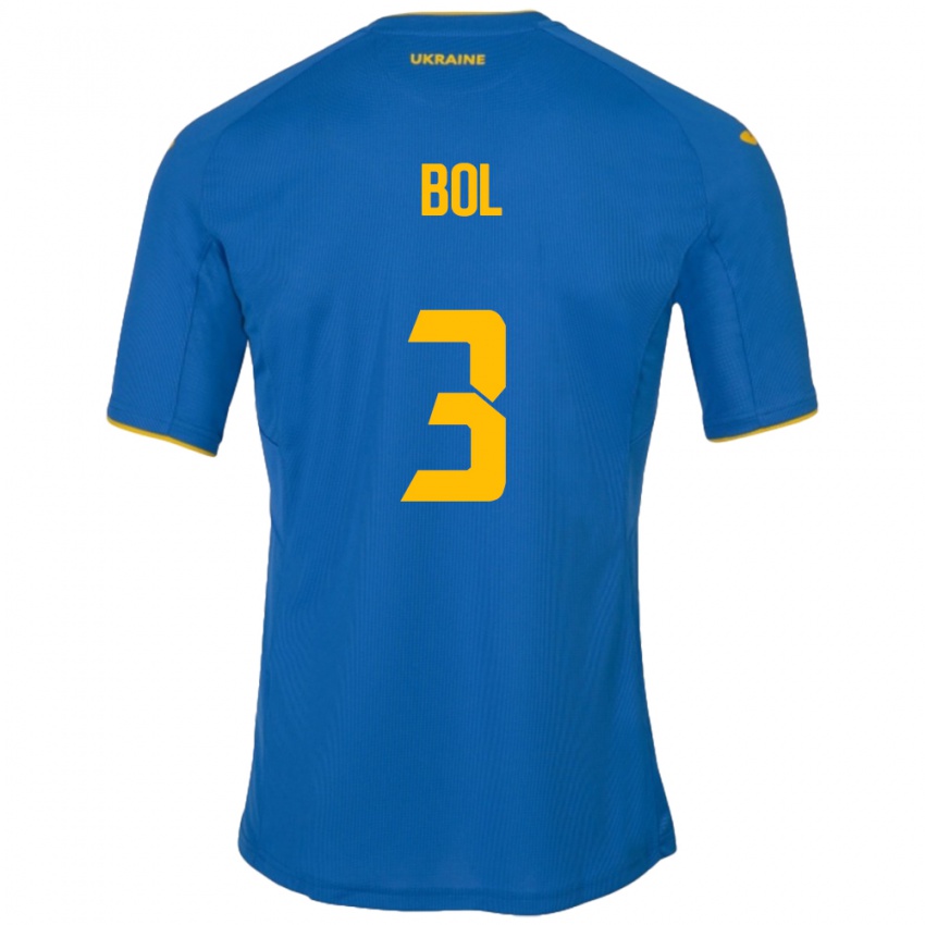 Hombre Camiseta Ucrania Anton Bol #3 Azul 2ª Equipación 24-26 La Camisa México