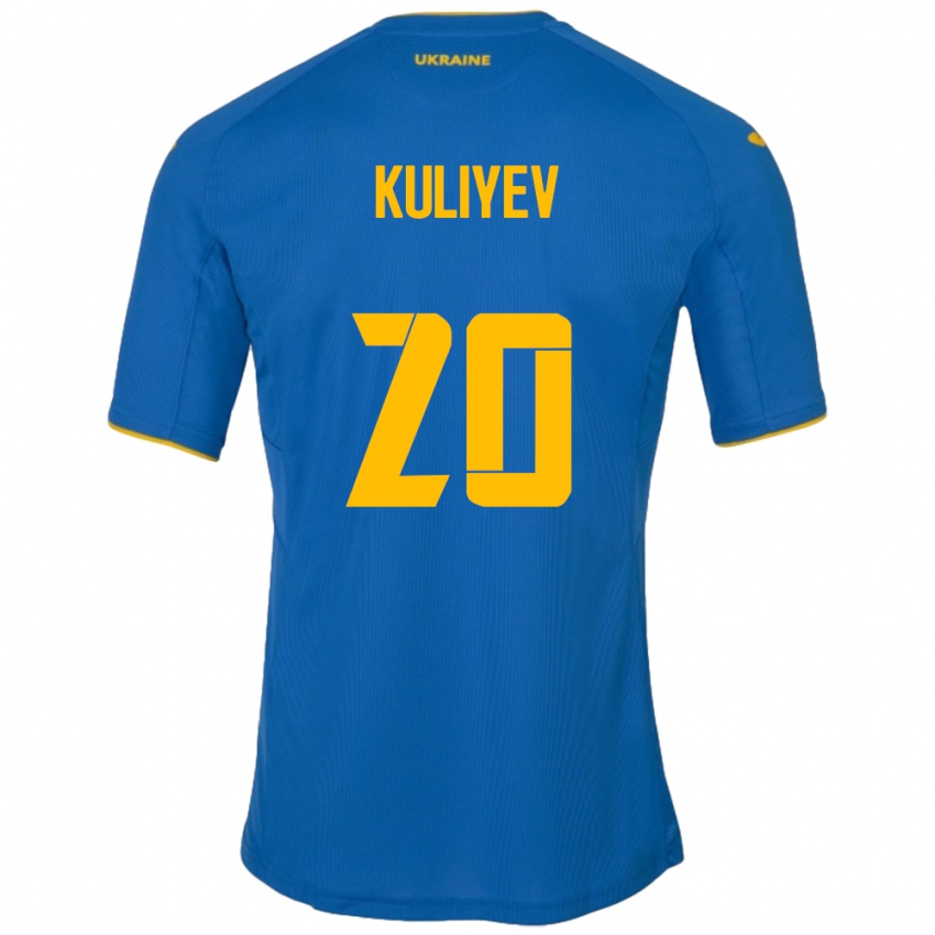 Hombre Camiseta Ucrania Eldar Kuliyev #20 Azul 2ª Equipación 24-26 La Camisa México