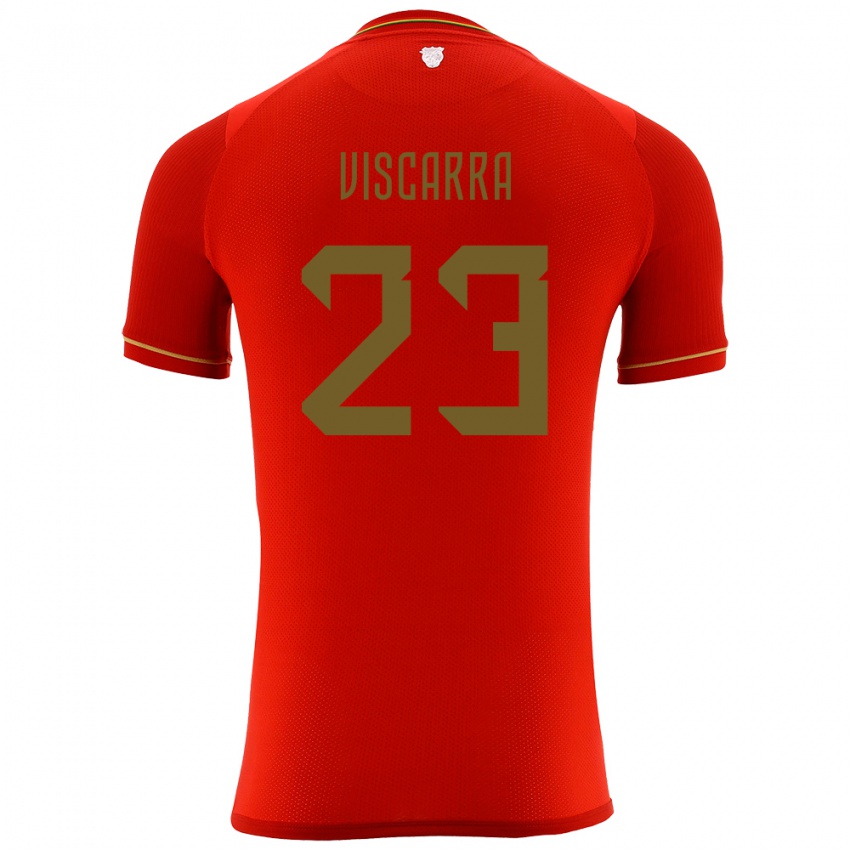 Hombre Camiseta Bolivia Guillermo Viscarra #23 Rojo 2ª Equipación 24-26 La Camisa México