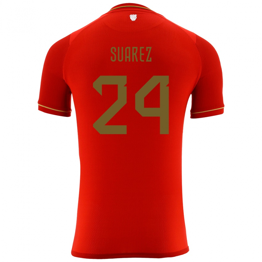 Hombre Camiseta Bolivia Marcelo Suárez #24 Rojo 2ª Equipación 24-26 La Camisa México