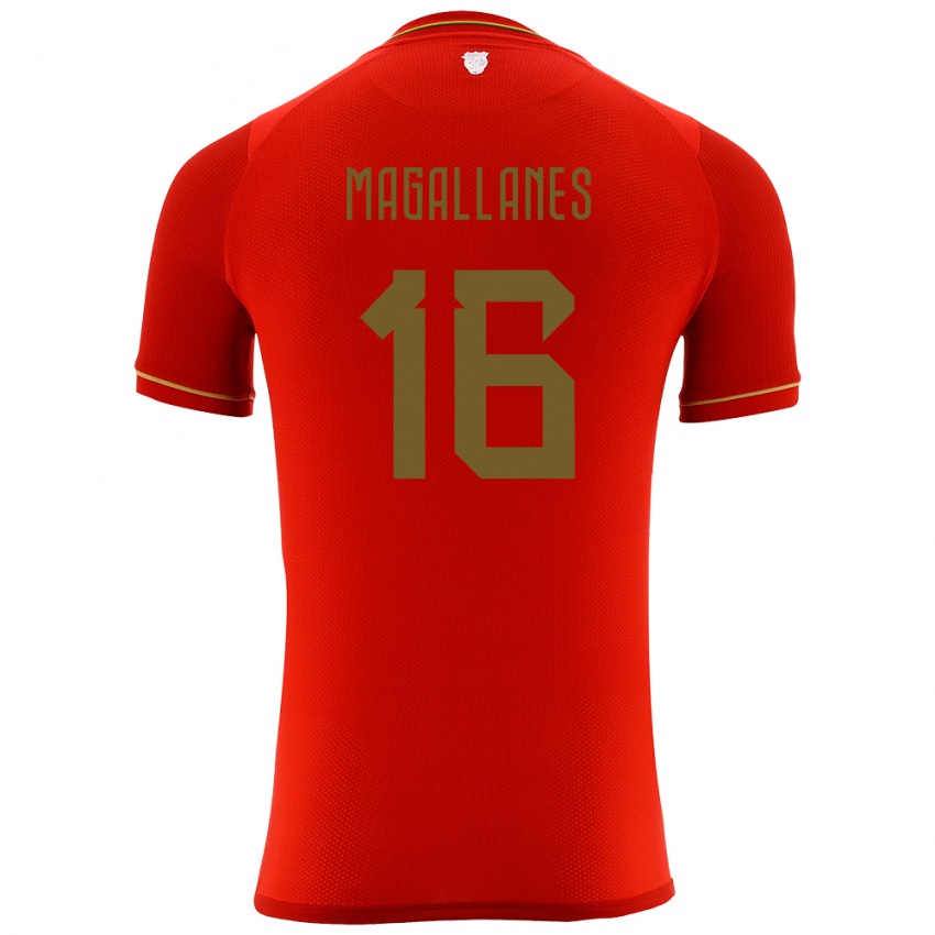 Hombre Camiseta Bolivia Juan Magallanes #16 Rojo 2ª Equipación 24-26 La Camisa México