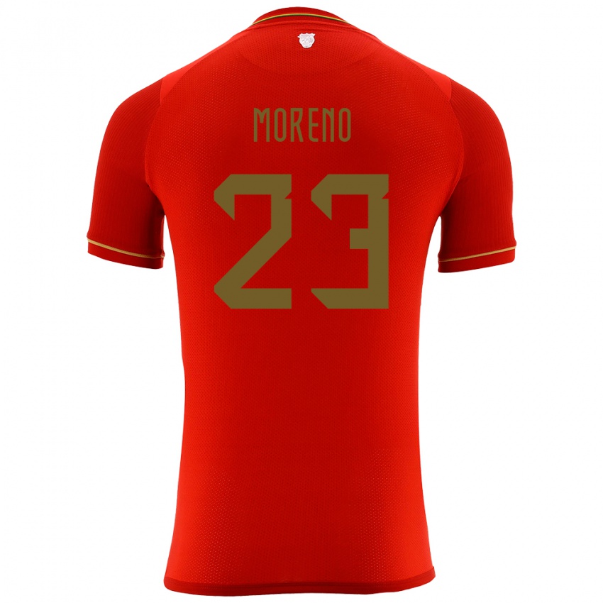 Hombre Camiseta Bolivia Leonel Moreno #23 Rojo 2ª Equipación 24-26 La Camisa México