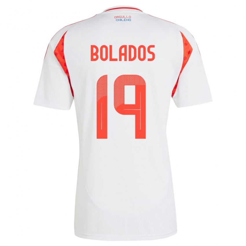 Hombre Camiseta Chile Marcos Bolados #19 Blanco 2ª Equipación 24-26 La Camisa México