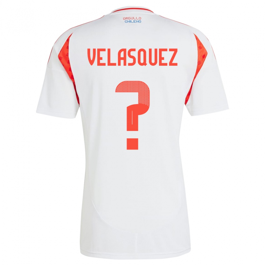 Hombre Camiseta Chile Milovan Velásquez #0 Blanco 2ª Equipación 24-26 La Camisa México
