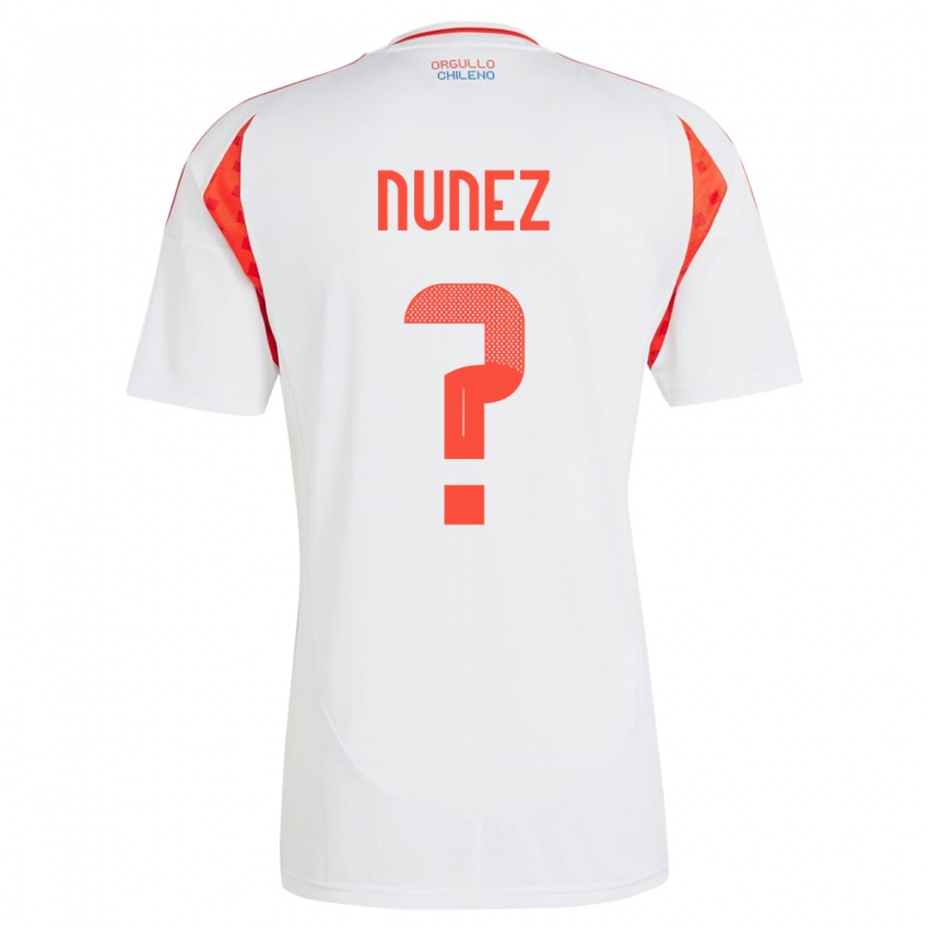 Hombre Camiseta Chile Renato Nuñez #0 Blanco 2ª Equipación 24-26 La Camisa México