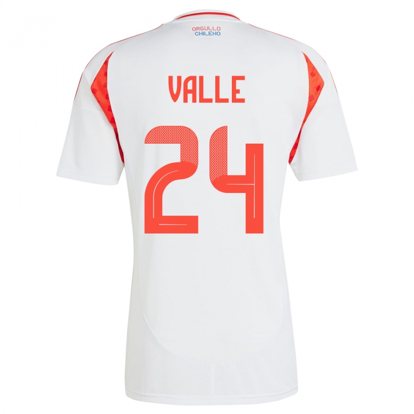 Hombre Camiseta Chile Alessandra Valle #24 Blanco 2ª Equipación 24-26 La Camisa México