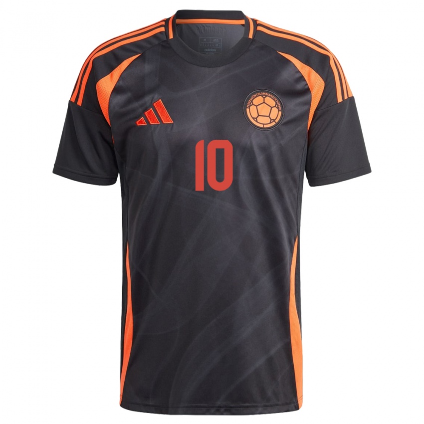 Hombre Camiseta Colombia Jordan Barrera #10 Negro 2ª Equipación 24-26 La Camisa México