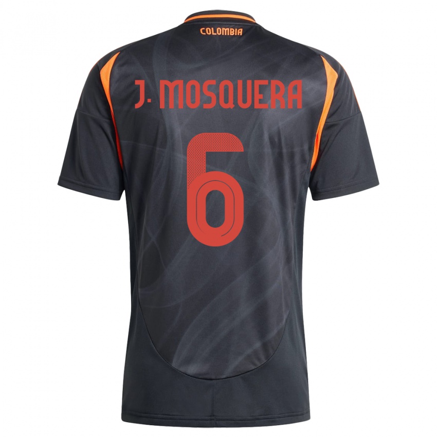Hombre Camiseta Colombia Juan Mosquera #6 Negro 2ª Equipación 24-26 La Camisa México