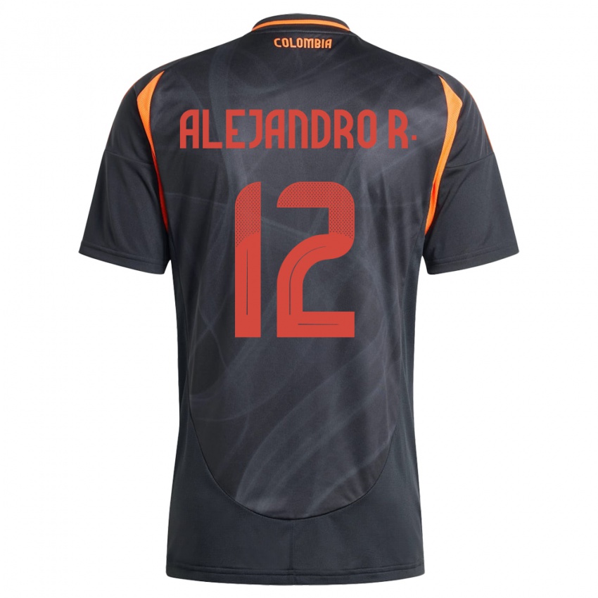 Hombre Camiseta Colombia Alejandro Rodríguez #12 Negro 2ª Equipación 24-26 La Camisa México