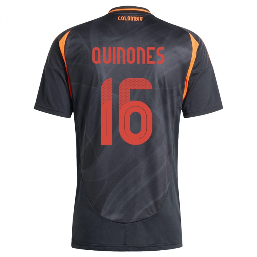 Hombre Camiseta Colombia Nelson Quiñónes #16 Negro 2ª Equipación 24-26 La Camisa México