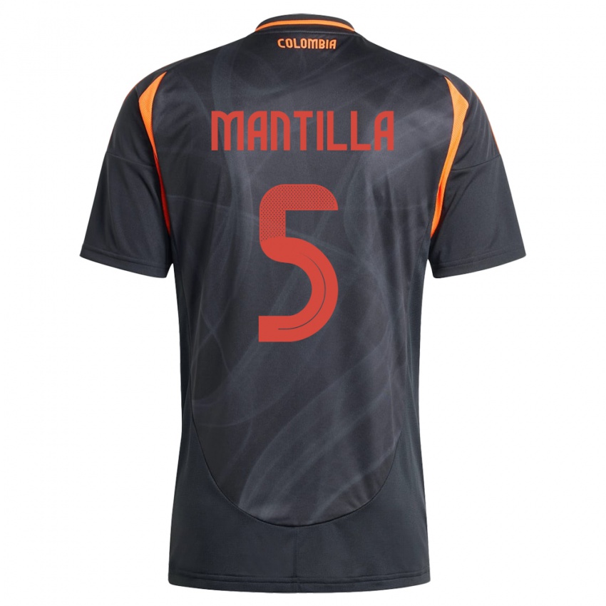 Hombre Camiseta Colombia Kevin Mantilla #5 Negro 2ª Equipación 24-26 La Camisa México