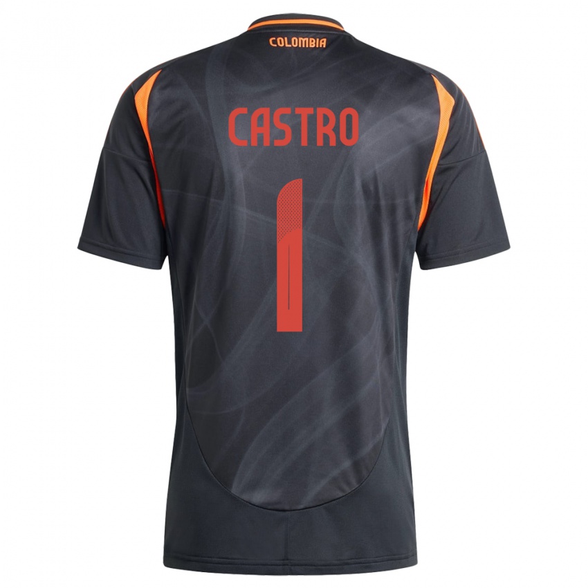 Hombre Camiseta Colombia Danny Castro #1 Negro 2ª Equipación 24-26 La Camisa México