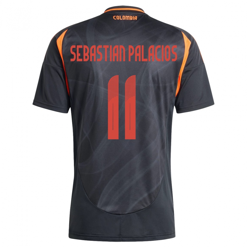 Hombre Camiseta Colombia Juan Sebastián Palacios #11 Negro 2ª Equipación 24-26 La Camisa México