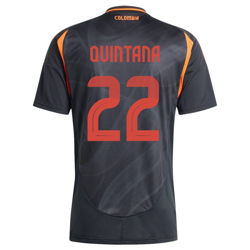 Hombre Camiseta Colombia Breiner Quintana #22 Negro 2ª Equipación 24-26 La Camisa México
