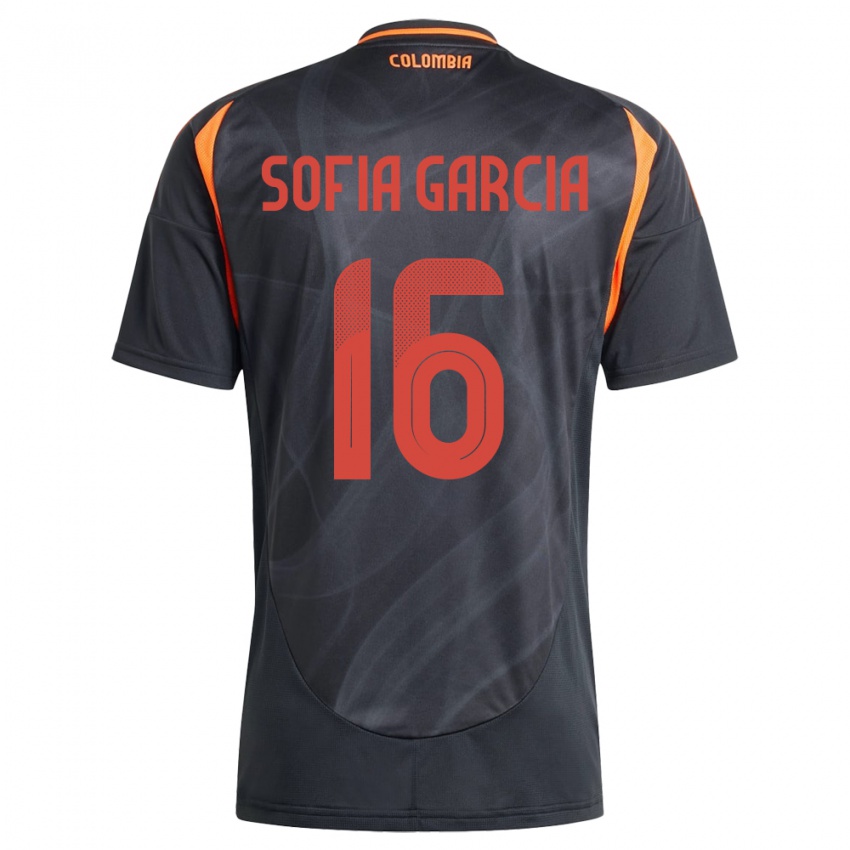 Hombre Camiseta Colombia Sofía García #16 Negro 2ª Equipación 24-26 La Camisa México