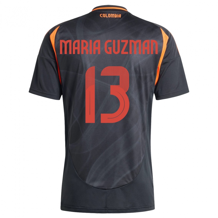 Hombre Camiseta Colombia Ana María Guzmán #13 Negro 2ª Equipación 24-26 La Camisa México