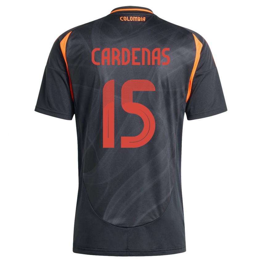 Hombre Camiseta Colombia Wendy Cárdenas #15 Negro 2ª Equipación 24-26 La Camisa México