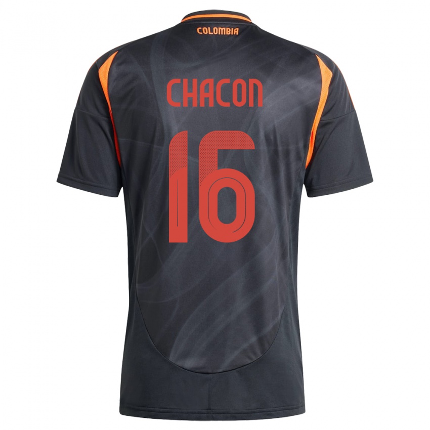 Hombre Camiseta Colombia Ivonne Chacón #16 Negro 2ª Equipación 24-26 La Camisa México