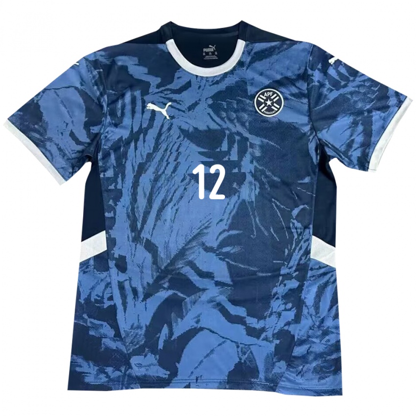 Hombre Camiseta Paraguay Gatito Fernández #12 Azul 2ª Equipación 24-26 La Camisa México