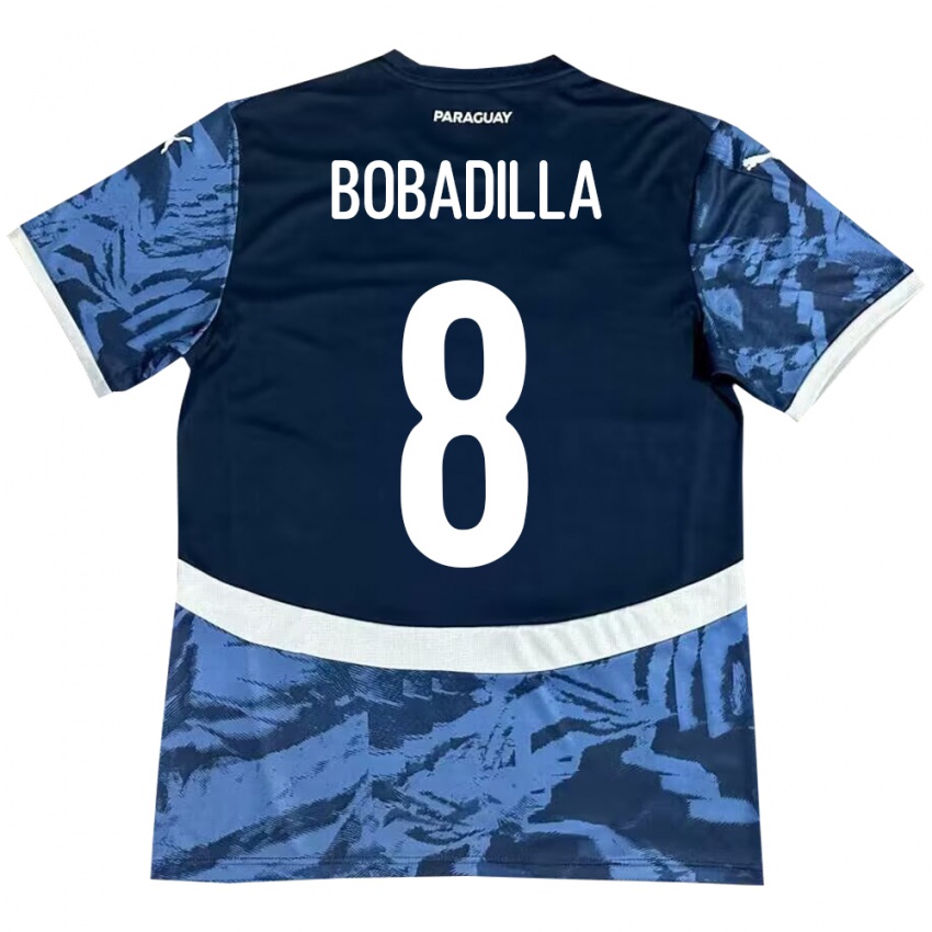 Hombre Camiseta Paraguay Damián Bobadilla #8 Azul 2ª Equipación 24-26 La Camisa México