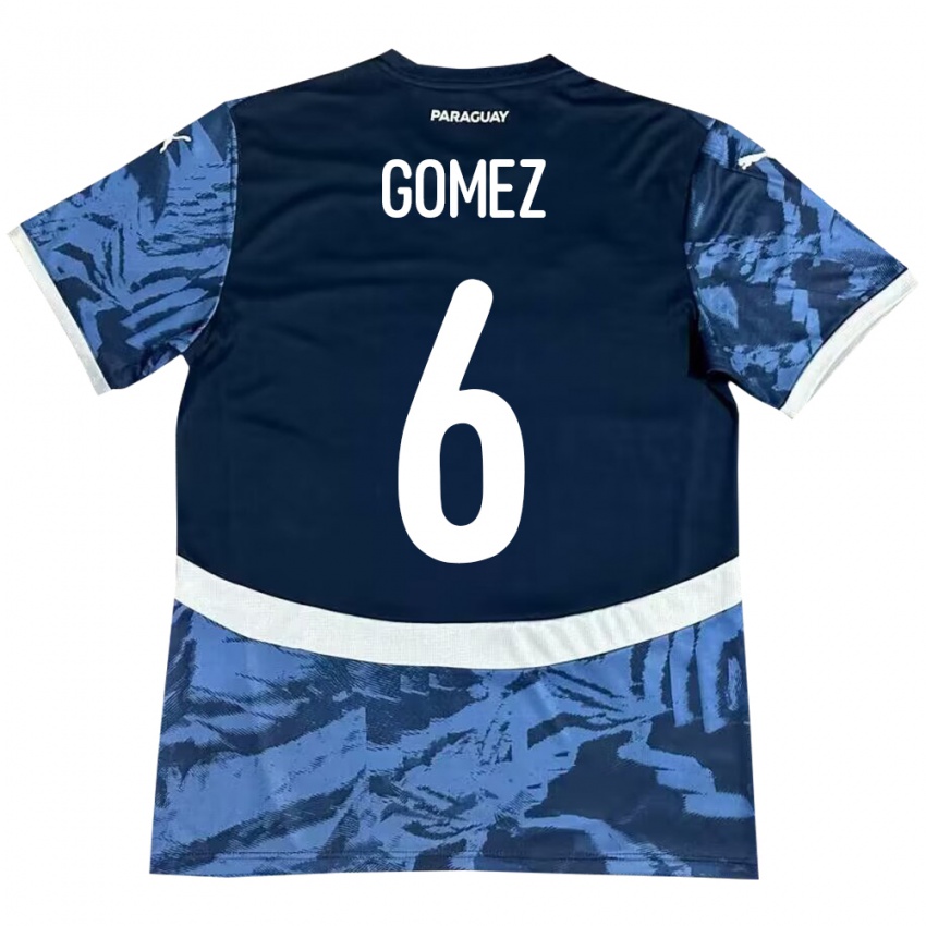 Hombre Camiseta Paraguay Marcos Gómez #6 Azul 2ª Equipación 24-26 La Camisa México