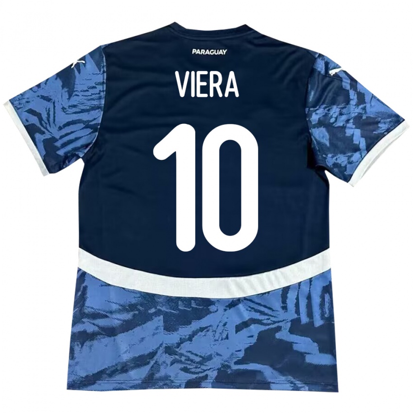 Hombre Camiseta Paraguay Wílder Viera #10 Azul 2ª Equipación 24-26 La Camisa México