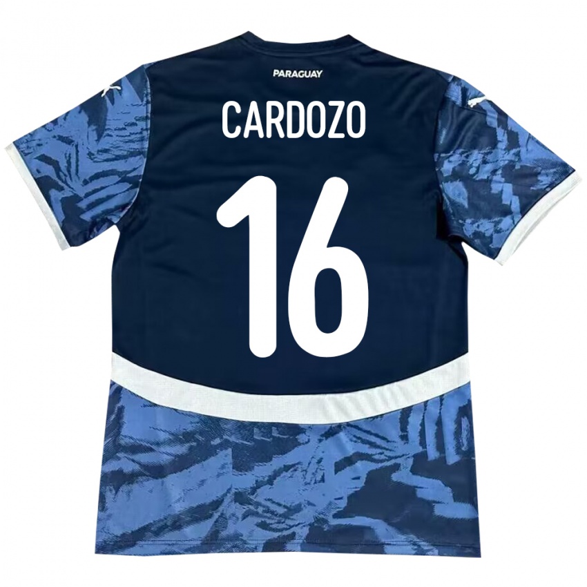 Hombre Camiseta Paraguay Juan Cardozo #16 Azul 2ª Equipación 24-26 La Camisa México