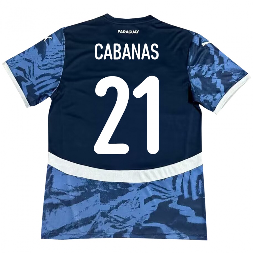 Hombre Camiseta Paraguay Víctor Cabañas #21 Azul 2ª Equipación 24-26 La Camisa México