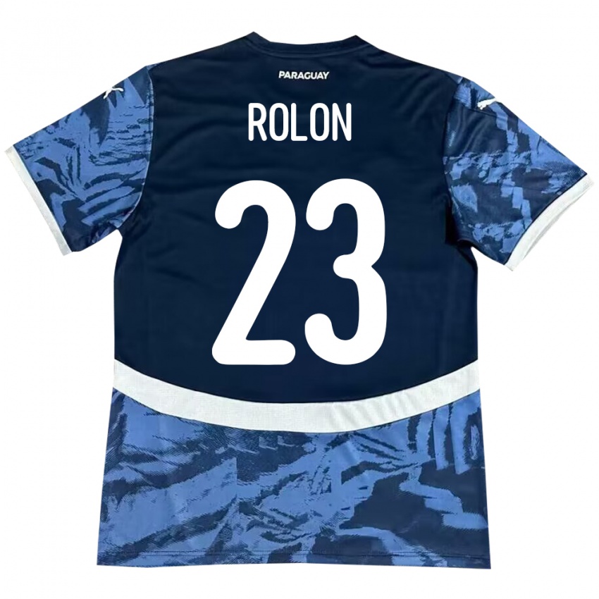 Hombre Camiseta Paraguay Luis Rolón #23 Azul 2ª Equipación 24-26 La Camisa México