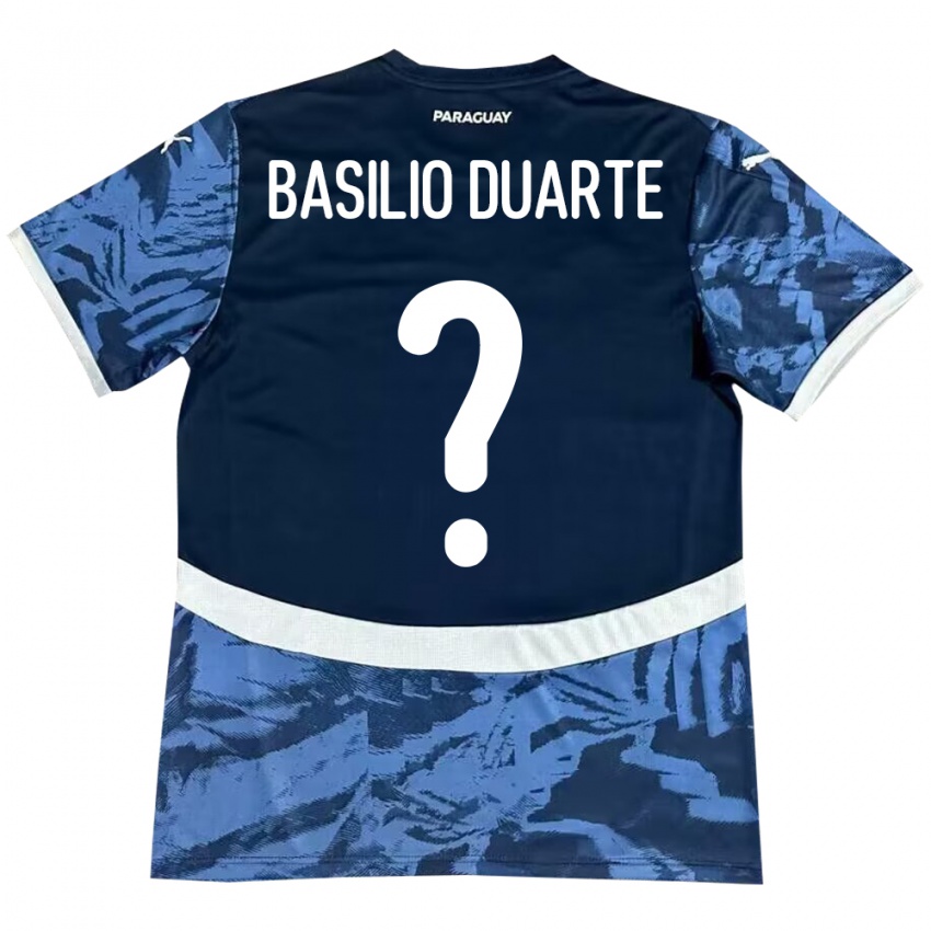 Hombre Camiseta Paraguay Basilio Duarte #0 Azul 2ª Equipación 24-26 La Camisa México