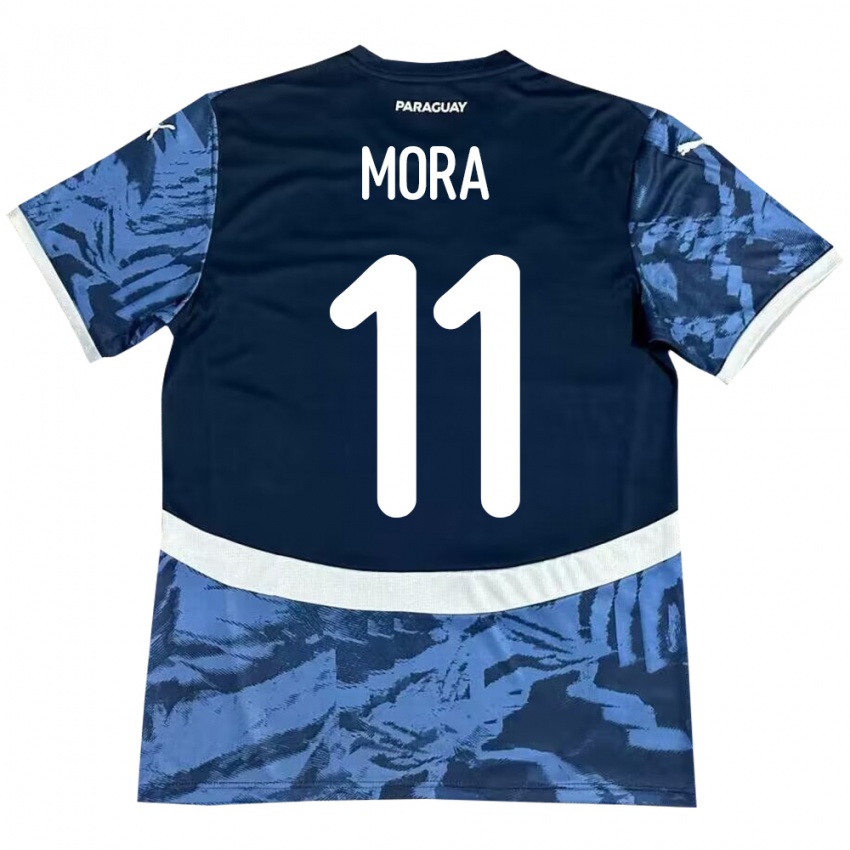 Hombre Camiseta Paraguay Jorge Mora #11 Azul 2ª Equipación 24-26 La Camisa México