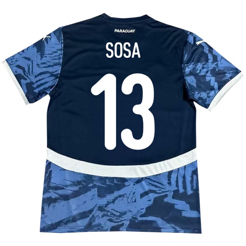 Hombre Camiseta Paraguay Alex Sosa #13 Azul 2ª Equipación 24-26 La Camisa México