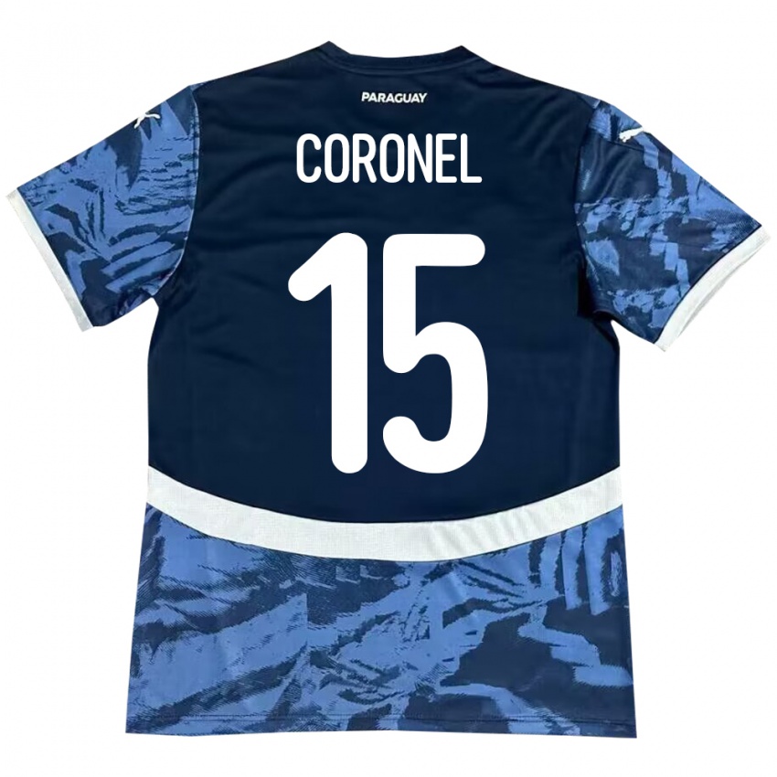 Hombre Camiseta Paraguay Éver Coronel #15 Azul 2ª Equipación 24-26 La Camisa México