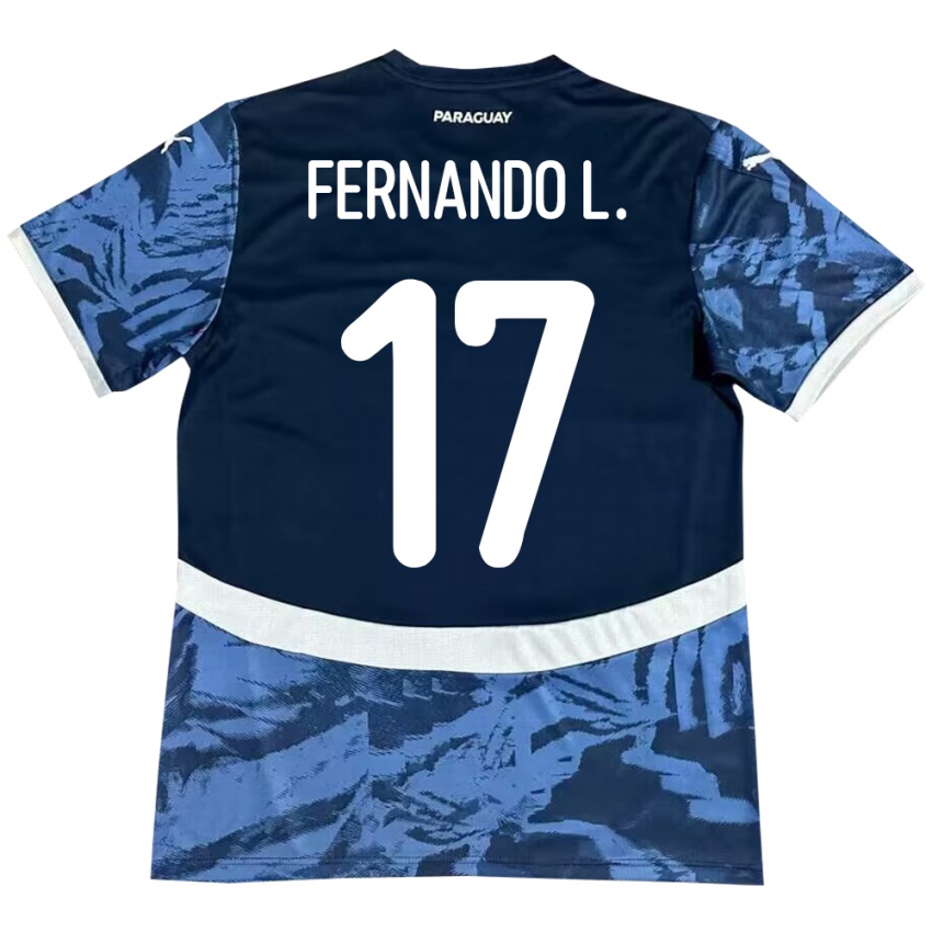 Hombre Camiseta Paraguay Fernando Leguizamón #17 Azul 2ª Equipación 24-26 La Camisa México