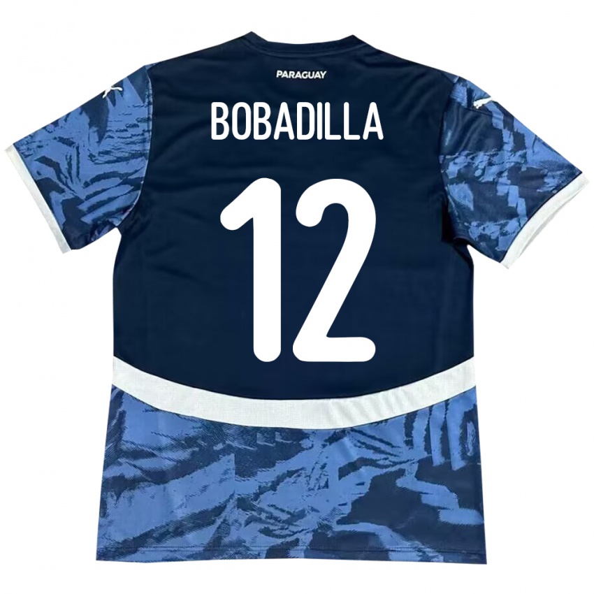 Hombre Camiseta Paraguay Alicia Bobadilla #12 Azul 2ª Equipación 24-26 La Camisa México