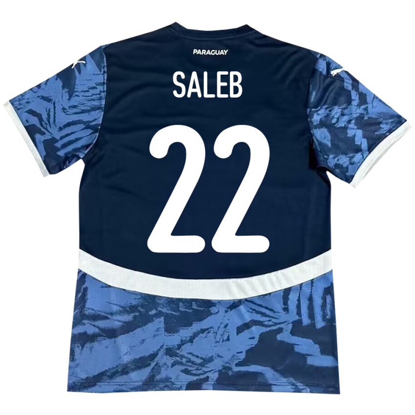 Hombre Camiseta Paraguay Gloria Saleb #22 Azul 2ª Equipación 24-26 La Camisa México