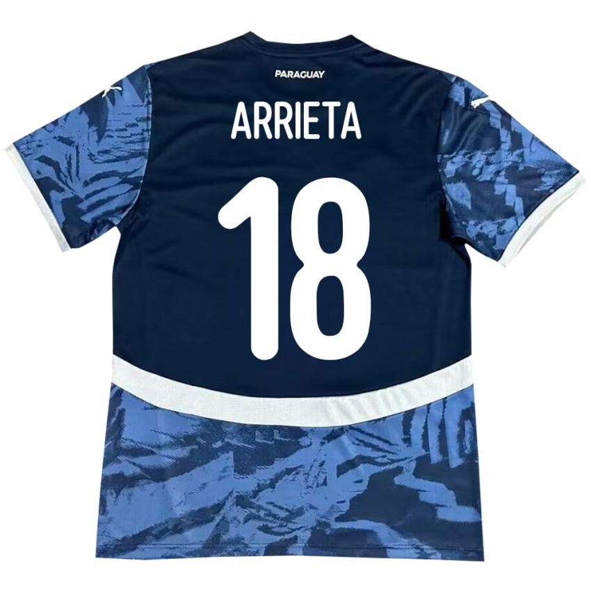 Hombre Camiseta Paraguay Camila Arrieta #18 Azul 2ª Equipación 24-26 La Camisa México