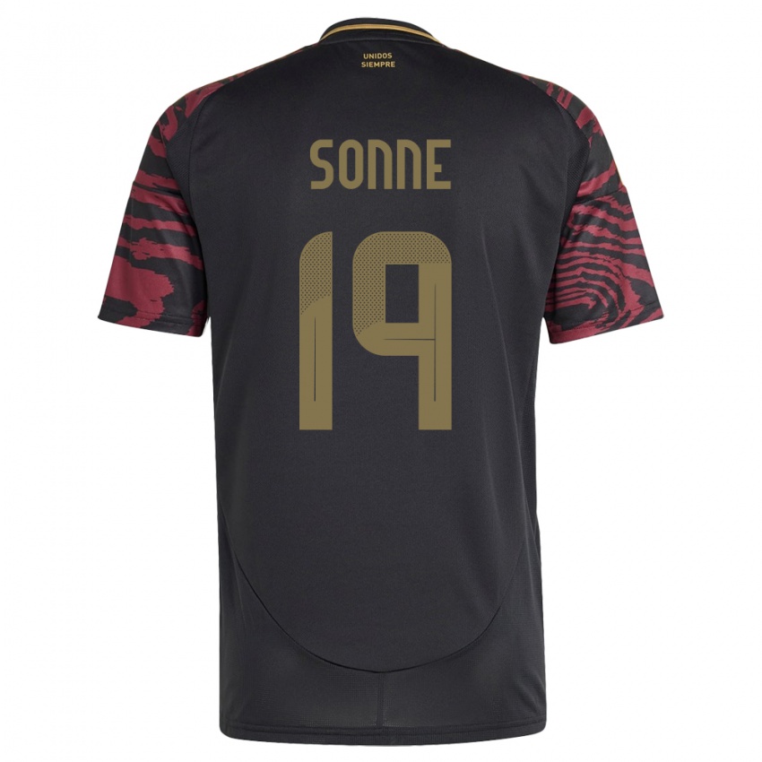 Hombre Camiseta Perú Oliver Sonne #19 Negro 2ª Equipación 24-26 La Camisa México