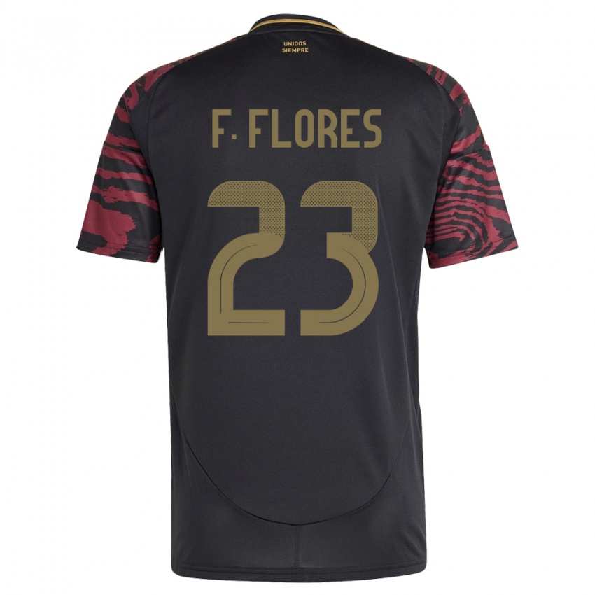 Hombre Camiseta Perú Franchesco Flores #23 Negro 2ª Equipación 24-26 La Camisa México