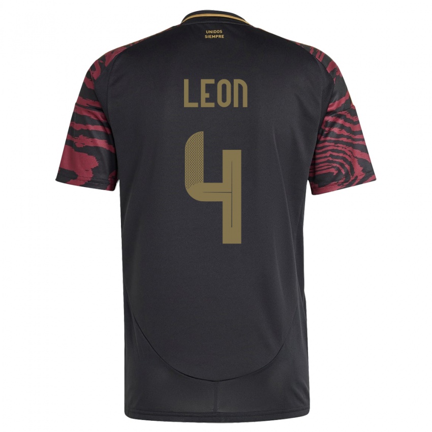 Hombre Camiseta Perú Mía León #4 Negro 2ª Equipación 24-26 La Camisa México