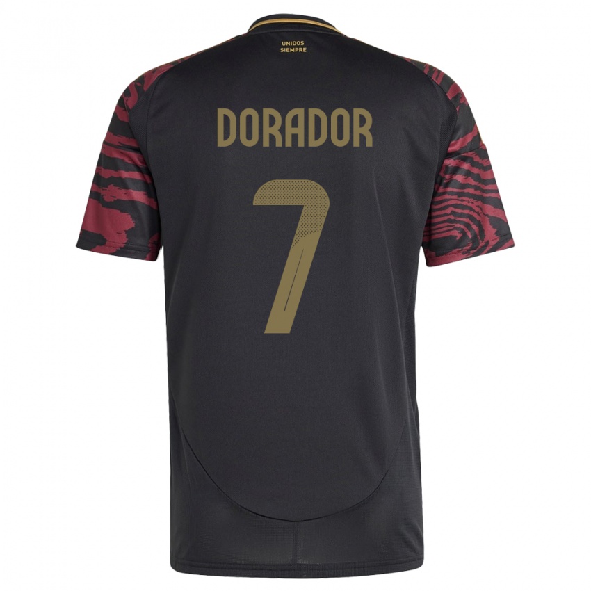 Hombre Camiseta Perú Sandy Dorador #7 Negro 2ª Equipación 24-26 La Camisa México