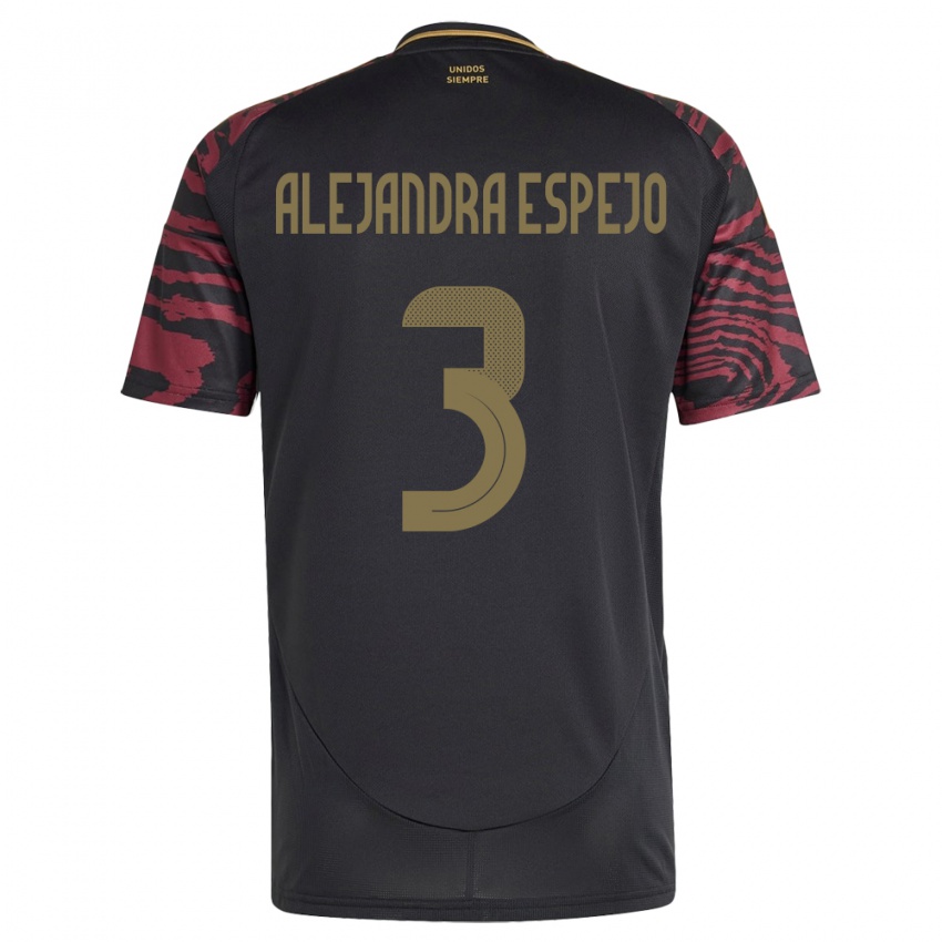 Hombre Camiseta Perú María Alejandra Espejo #3 Negro 2ª Equipación 24-26 La Camisa México