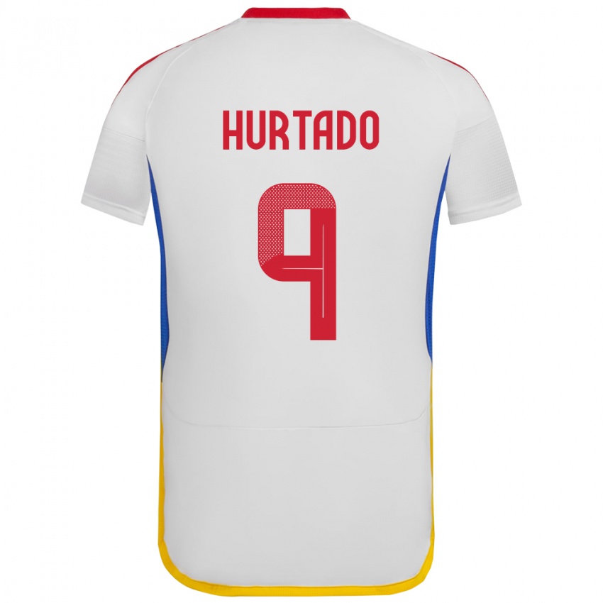 Hombre Camiseta Venezuela Jan Hurtado #9 Blanco 2ª Equipación 24-26 La Camisa México
